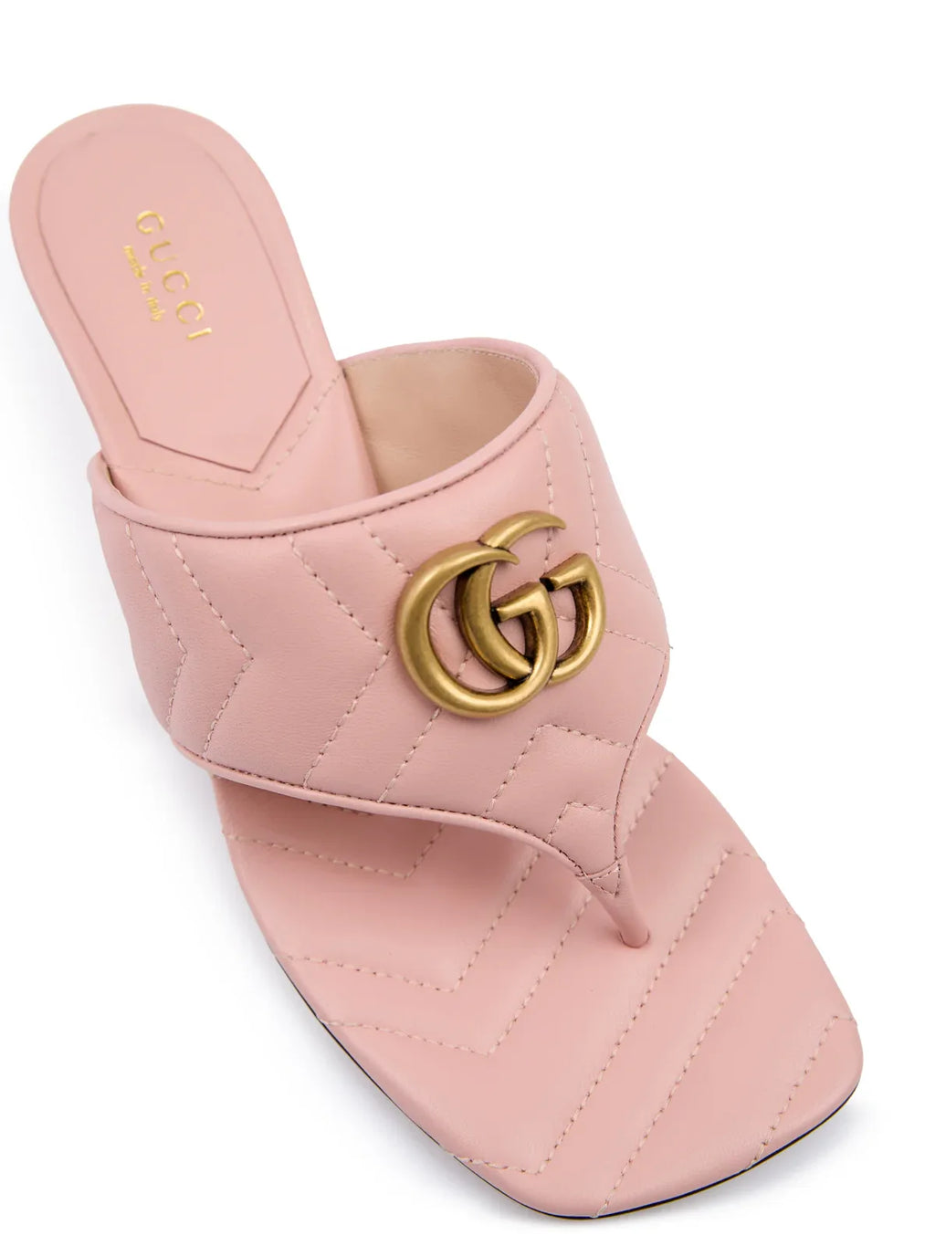 Gucci Mystic Pink Nappa Charlotte Leather Sandals - Zeiniez