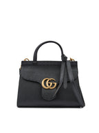 Gucci Black Leather GG Marmont Handbag - Zeiniez