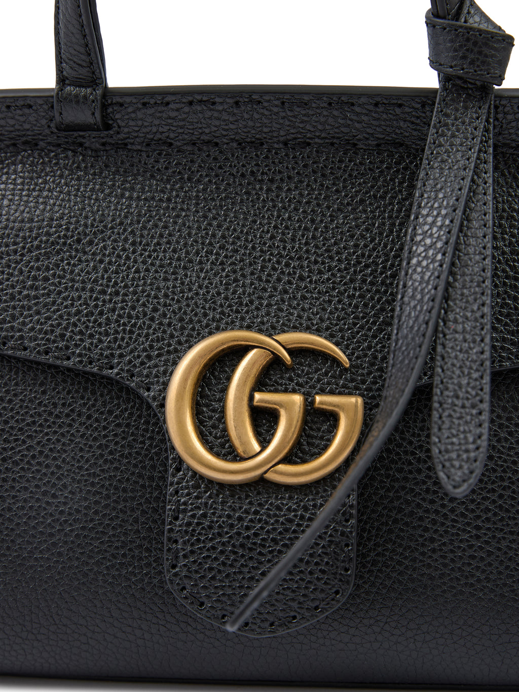 Gucci Black Leather GG Marmont Handbag - Zeiniez