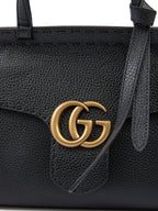 Gucci Black Leather GG Marmont Handbag - Zeiniez