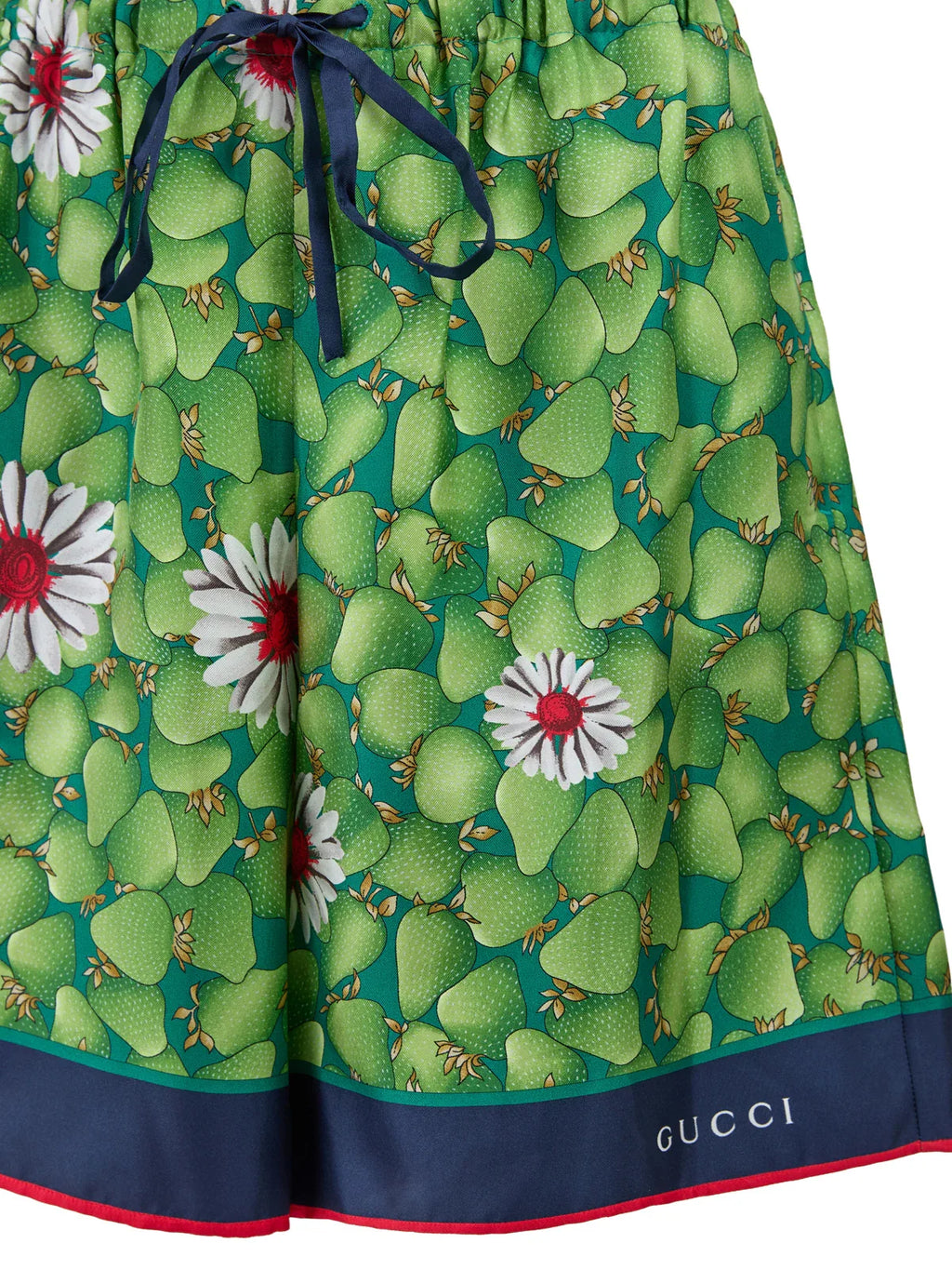 Gucci Green Flower Printed Silk Shorts - Zeiniez