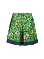 Gucci Green Flower Printed Silk Shorts - Zeiniez