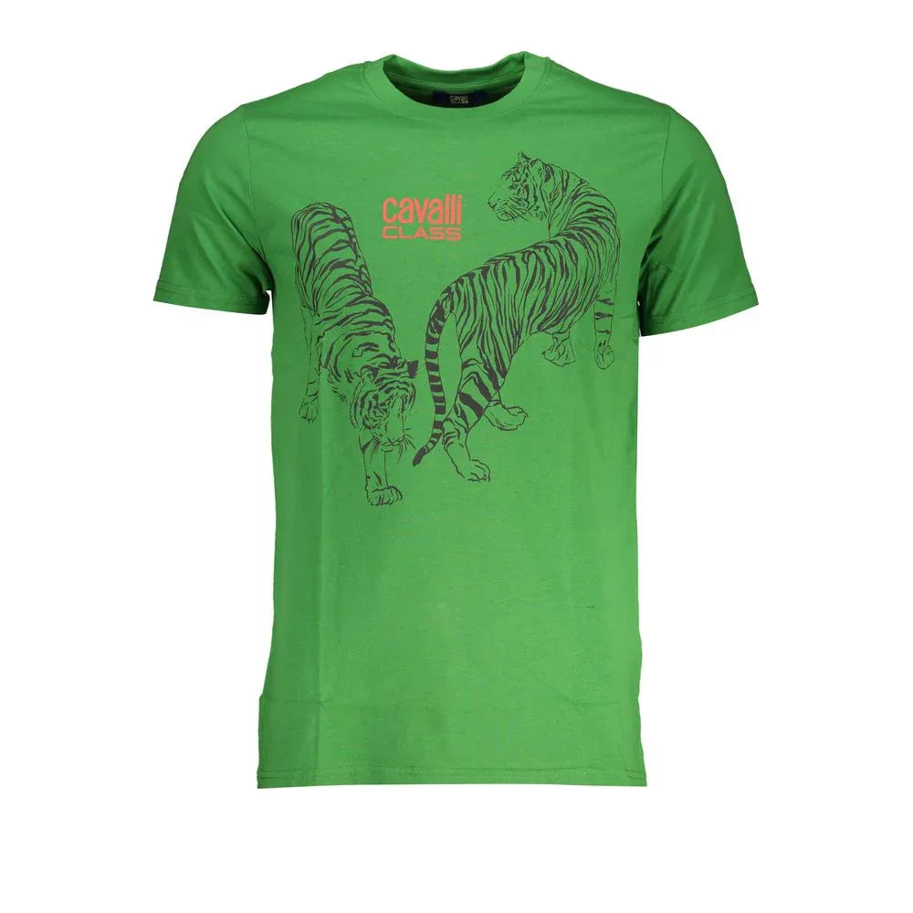 Cavalli Class Verde Cotton Men T-Shirt - Zeiniez