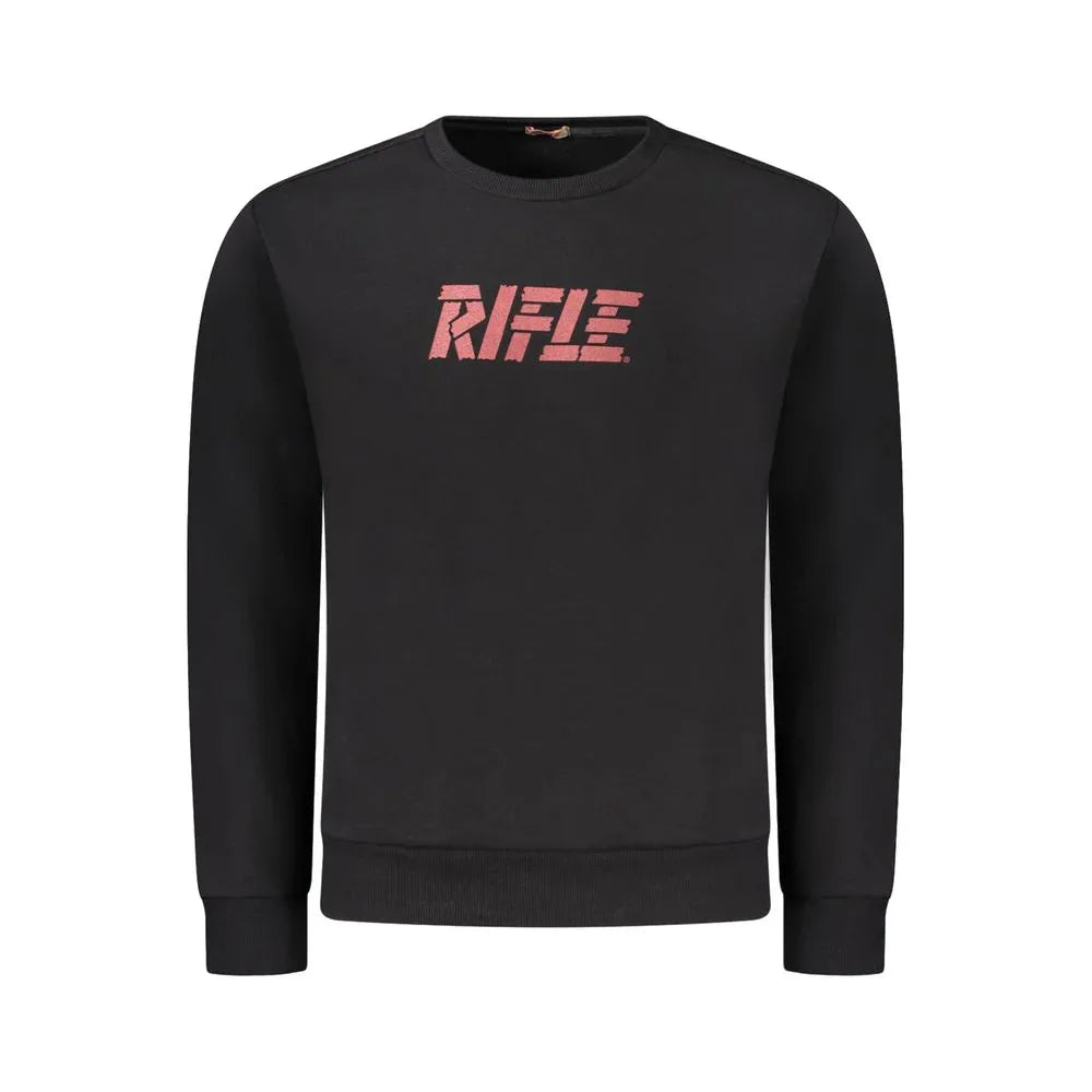 Rifle Black Cotton Men's Crewneck Sweater - Zeiniez