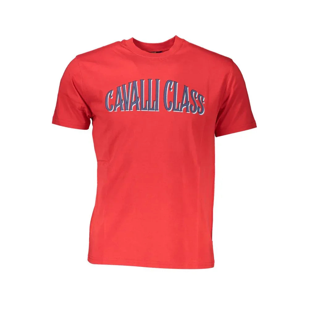 Cavalli Class Red Cotton Men T-Shirt - Zeiniez