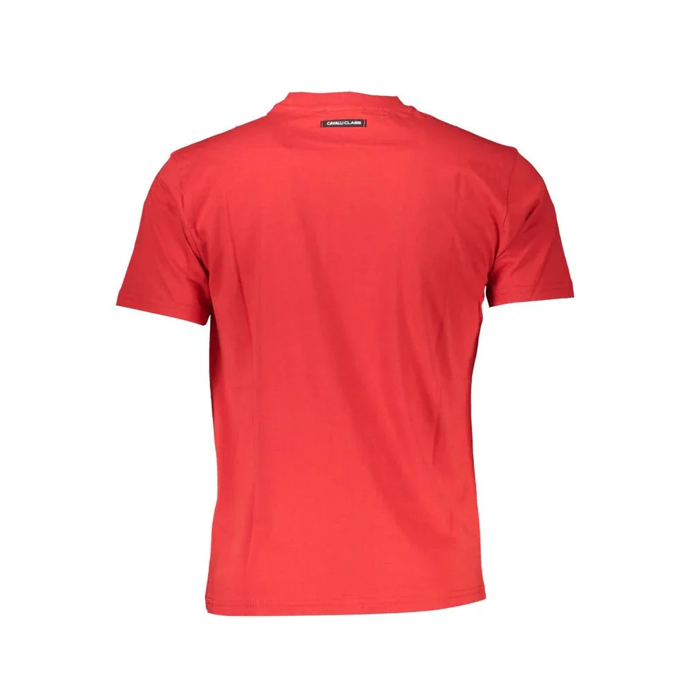 Cavalli Class Red Cotton Men T-Shirt - Zeiniez