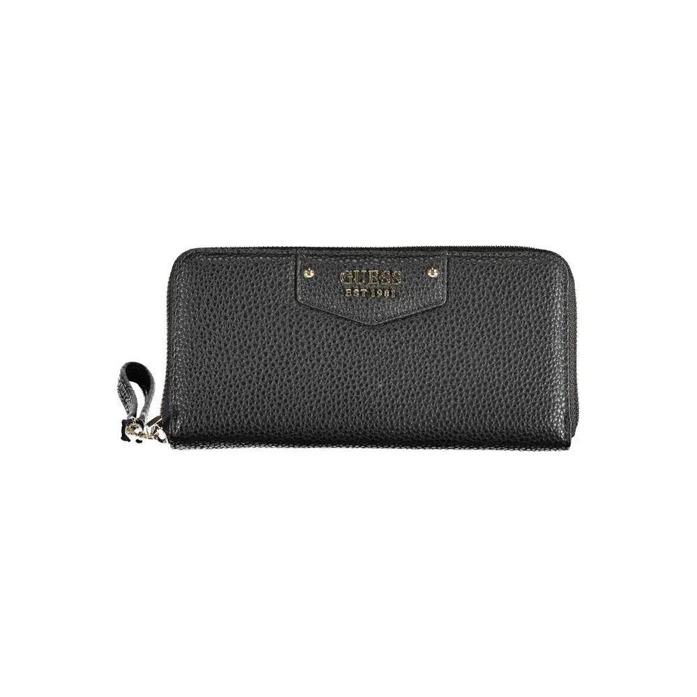 Guess Jeans Black Polyurethane Women Wallet - Zeiniez