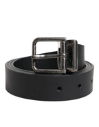 Dolce & Gabbana Black Classic Leather Metal Buckle Belt - Zeiniez