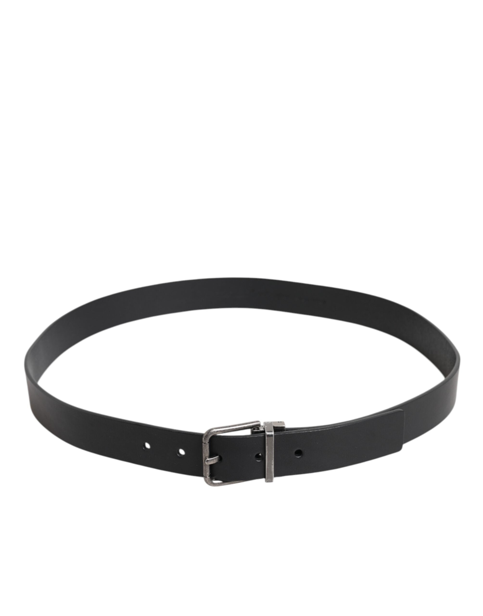 Dolce & Gabbana Black Classic Leather Metal Buckle Belt - Zeiniez