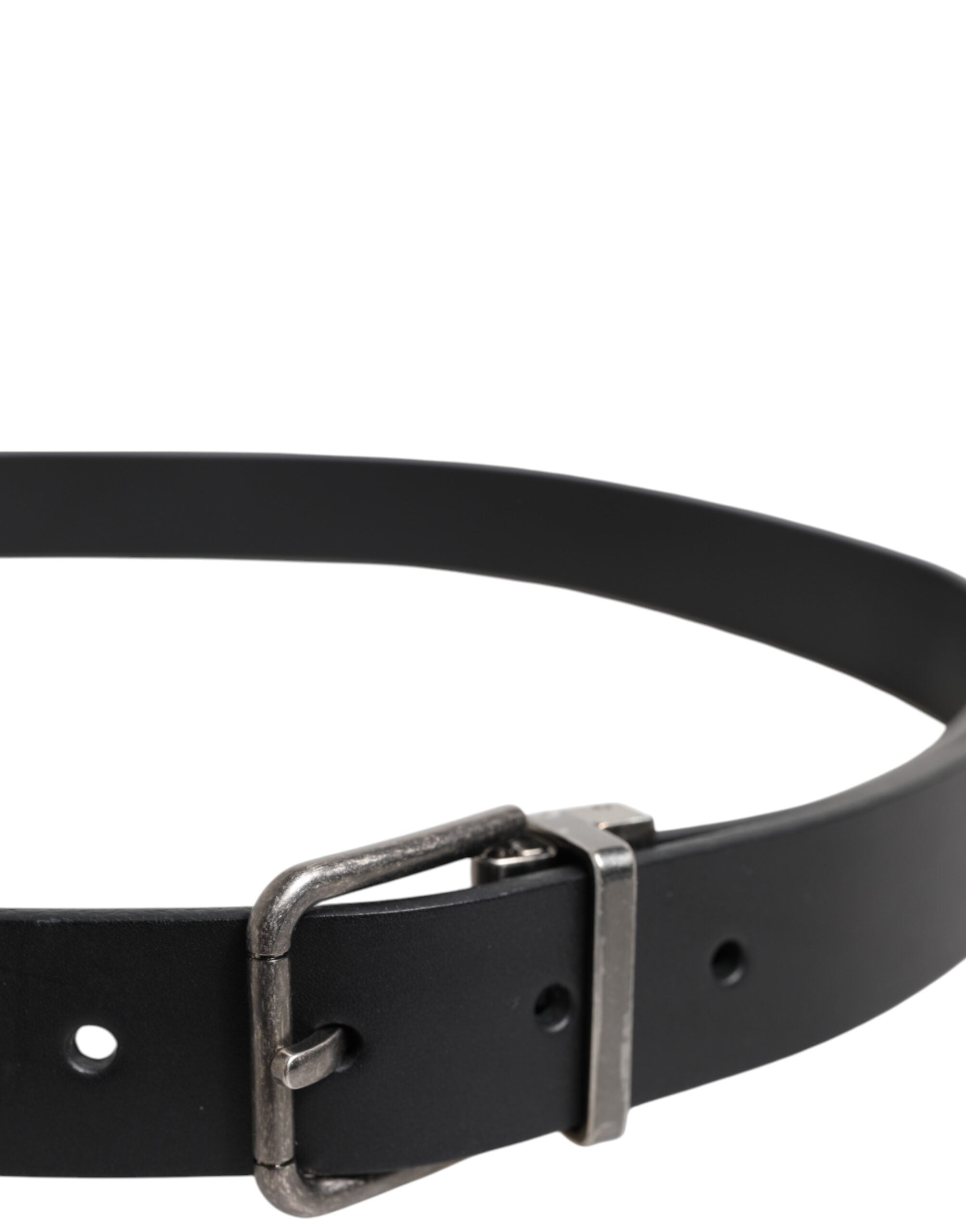 Dolce & Gabbana Black Classic Leather Metal Buckle Belt - Zeiniez