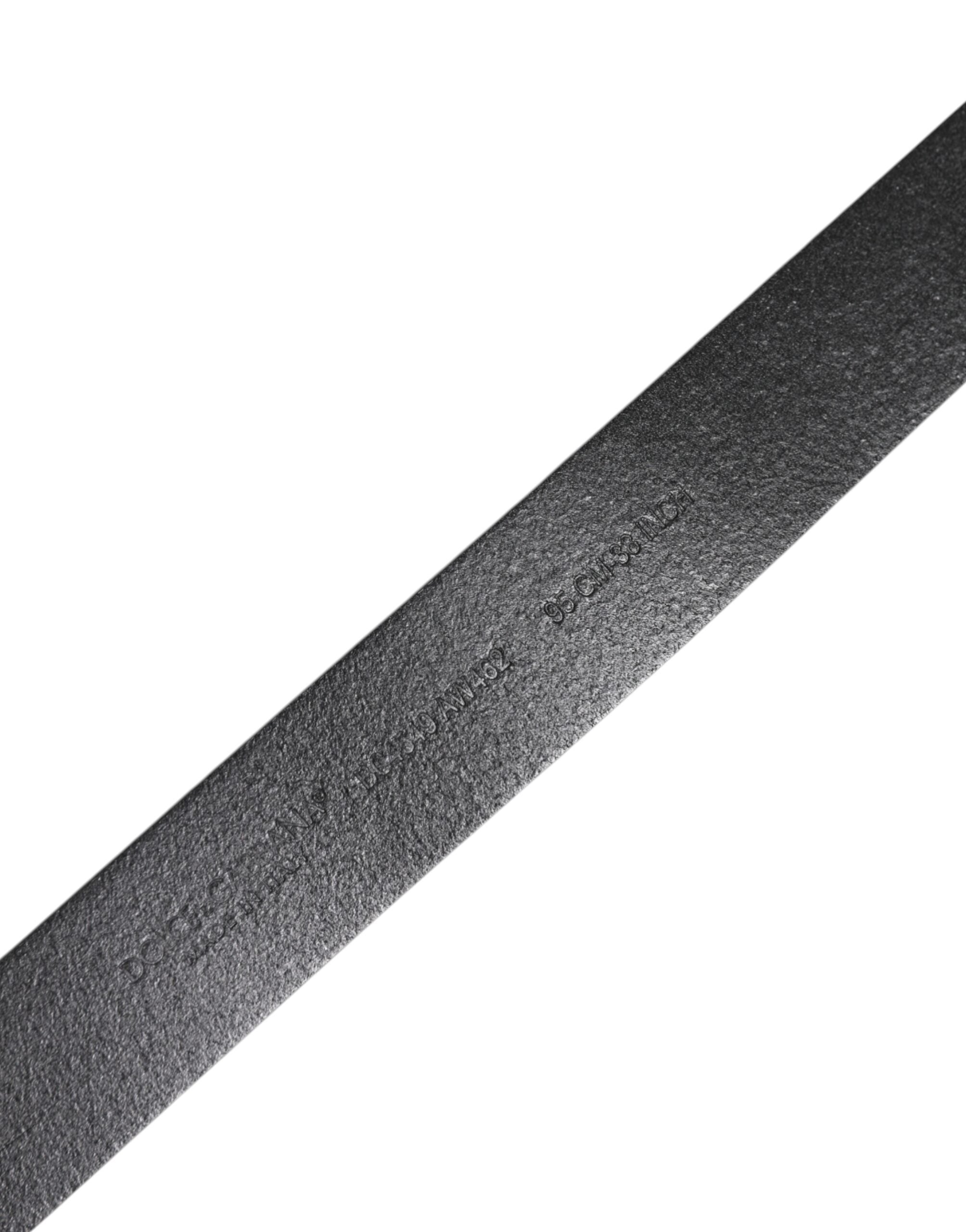 Dolce & Gabbana Black Classic Leather Metal Buckle Belt - Zeiniez