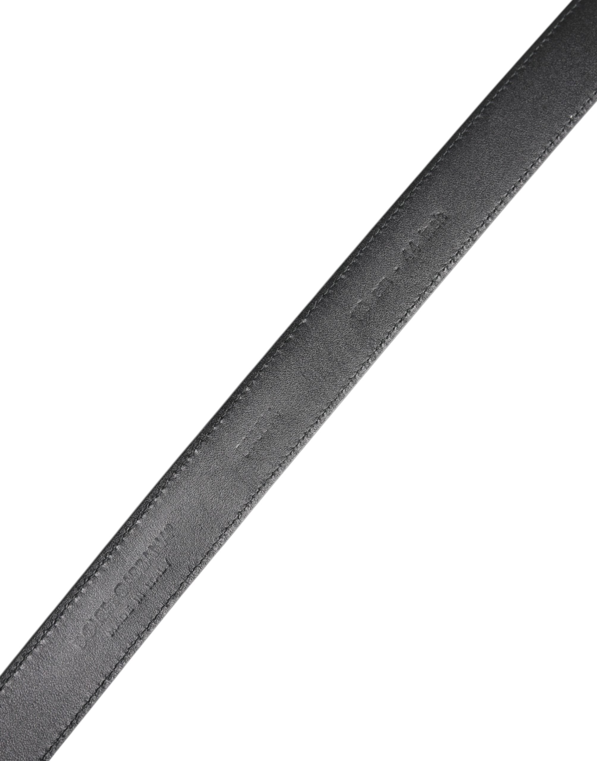 Dolce & Gabbana Black Calf Leather Classic Metal Buckle Belt - Zeiniez