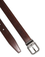 Dolce & Gabbana Brown Classic Calf Leather Metal Buckle Belt - Zeiniez