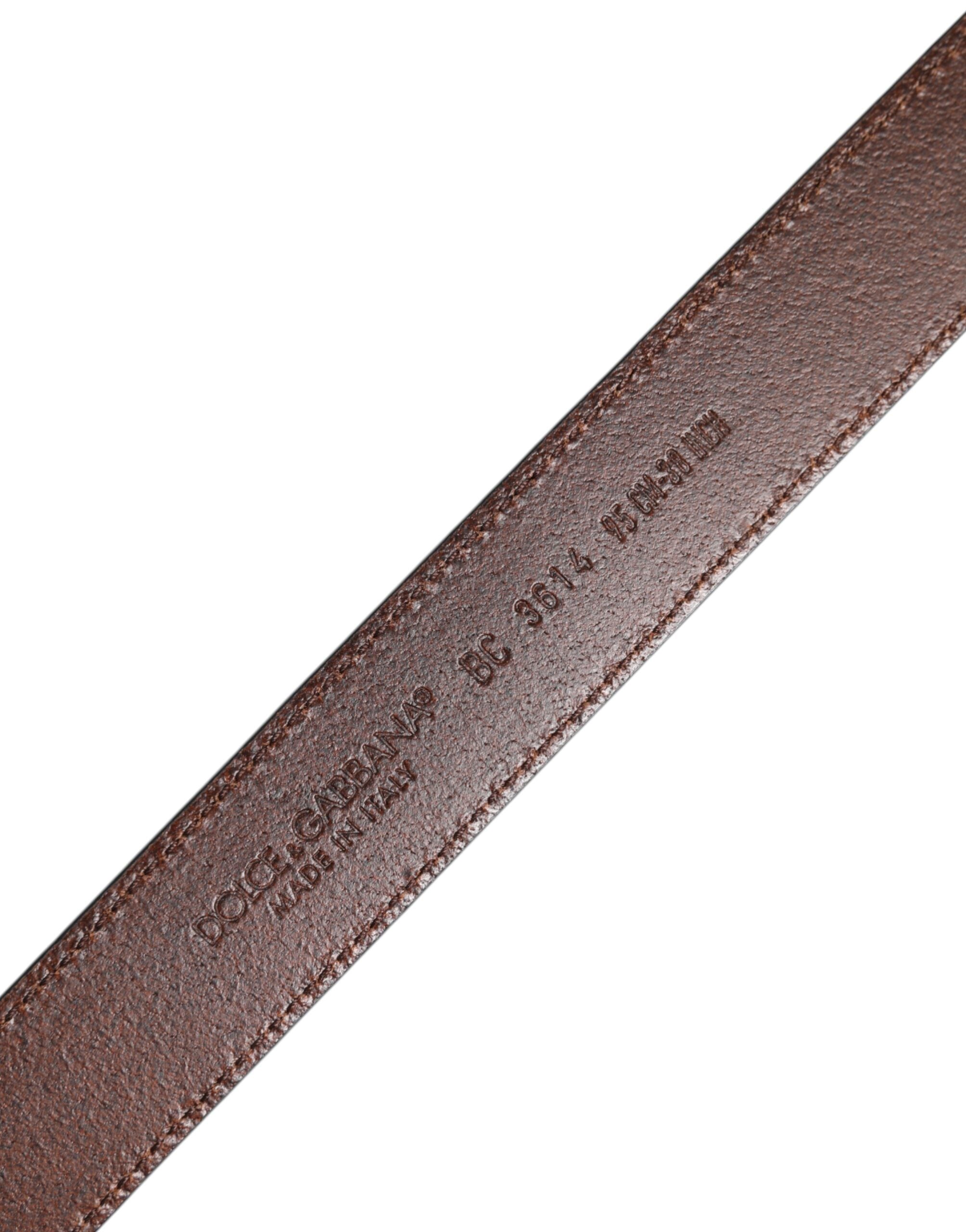 Dolce & Gabbana Green Classic Leather Metal Buckle Belt - Zeiniez