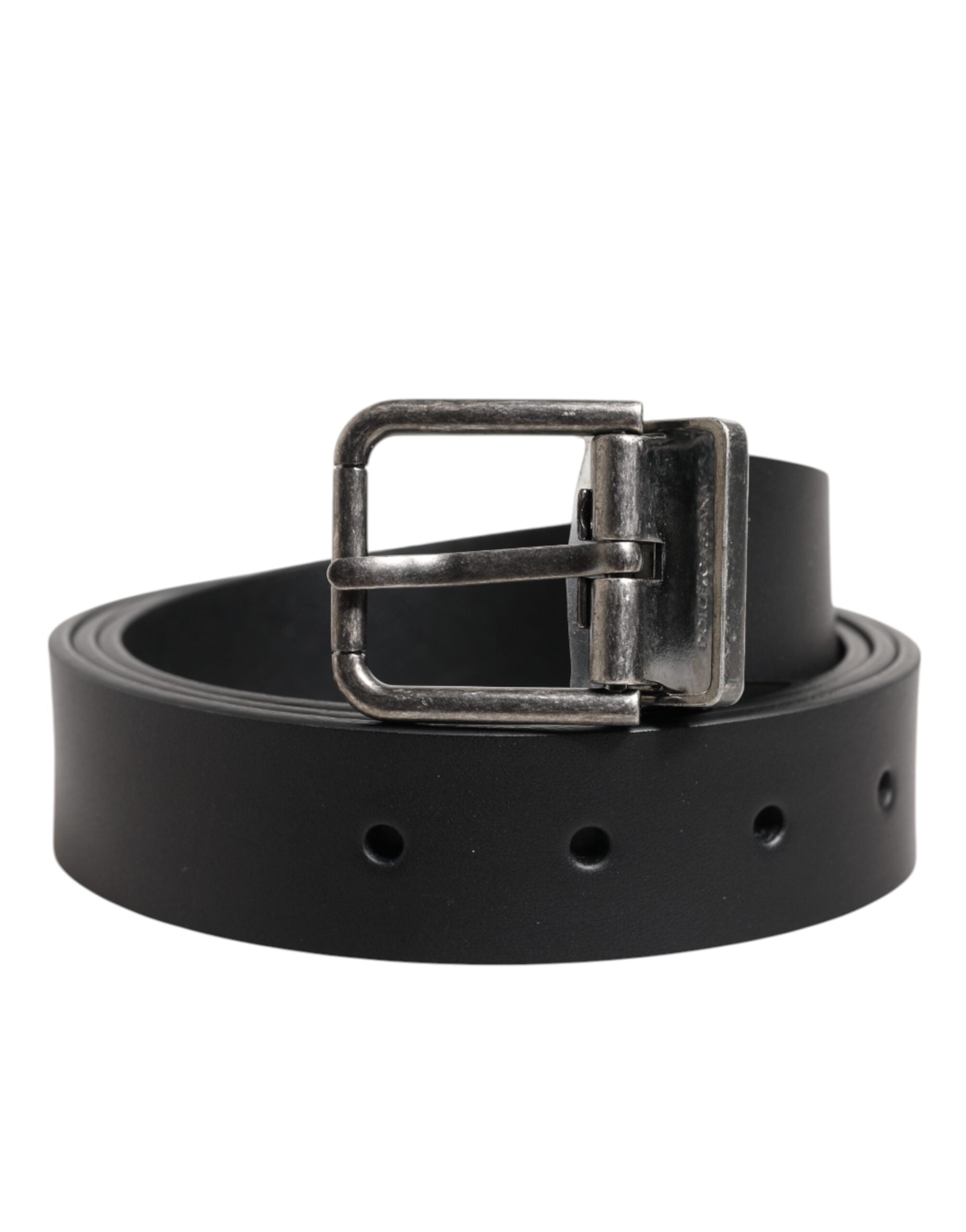 Dolce & Gabbana Black Classic Leather Metal Buckle Belt - Zeiniez