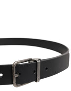 Dolce & Gabbana Black Classic Leather Metal Buckle Belt - Zeiniez