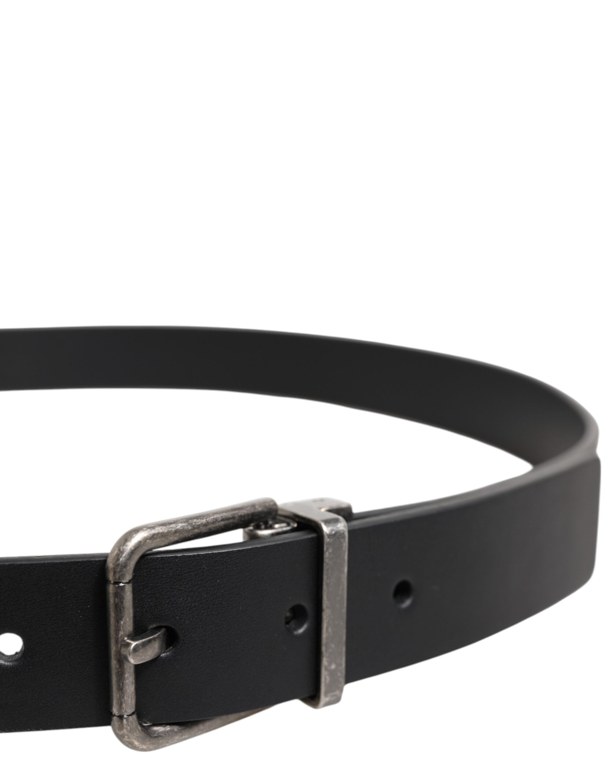 Dolce & Gabbana Black Classic Leather Metal Buckle Belt - Zeiniez