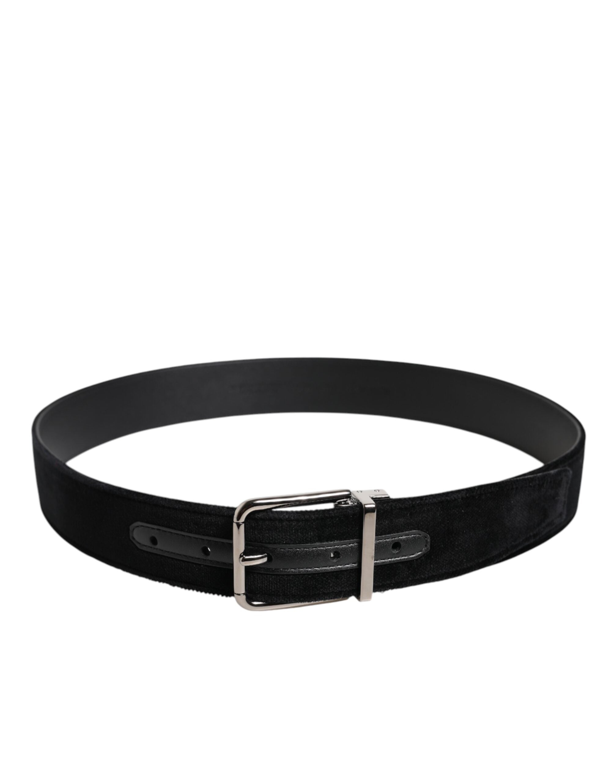 Dolce & Gabbana Black Cotton Silver Metal Buckle Belt - Zeiniez