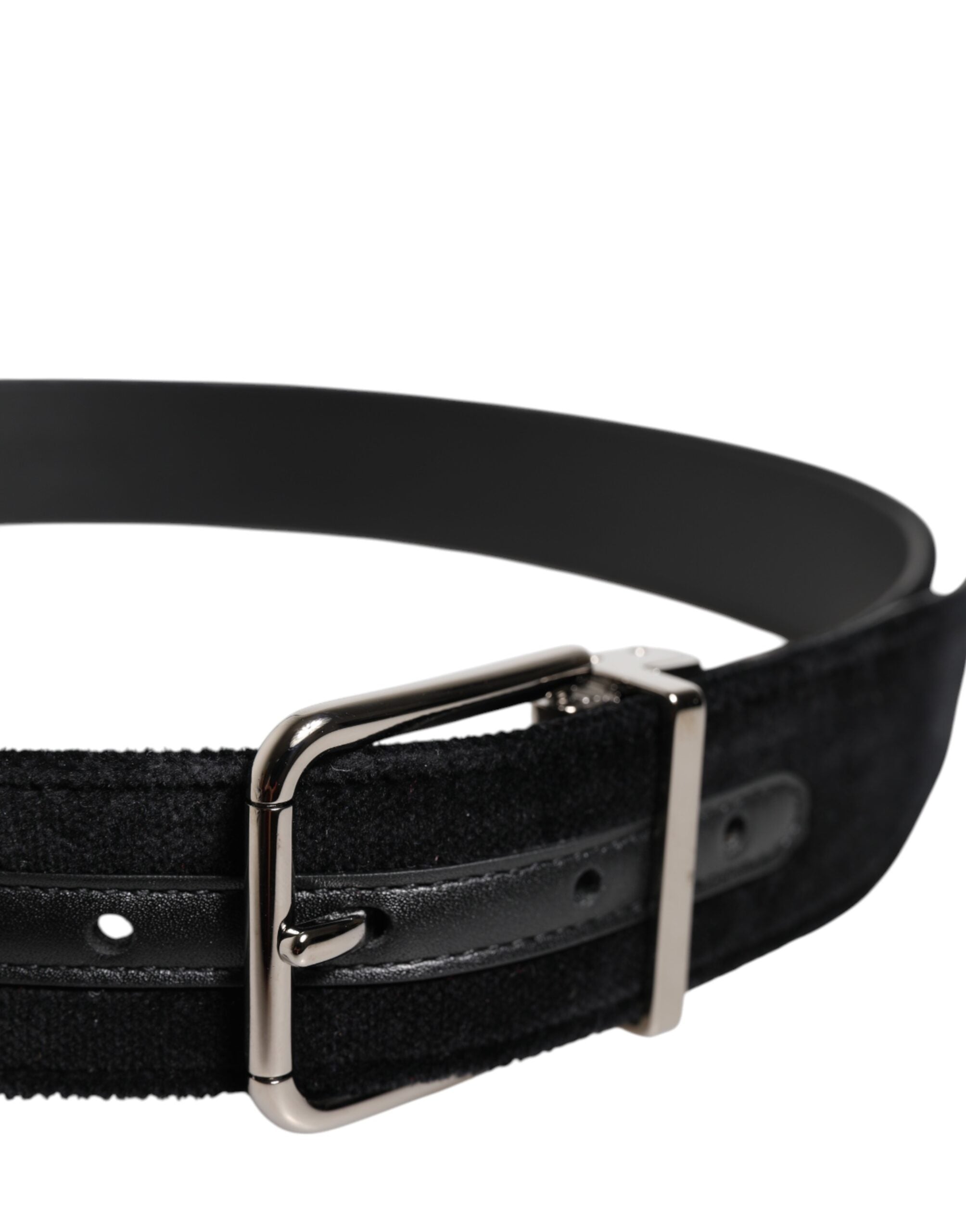 Dolce & Gabbana Black Cotton Silver Metal Buckle Belt - Zeiniez