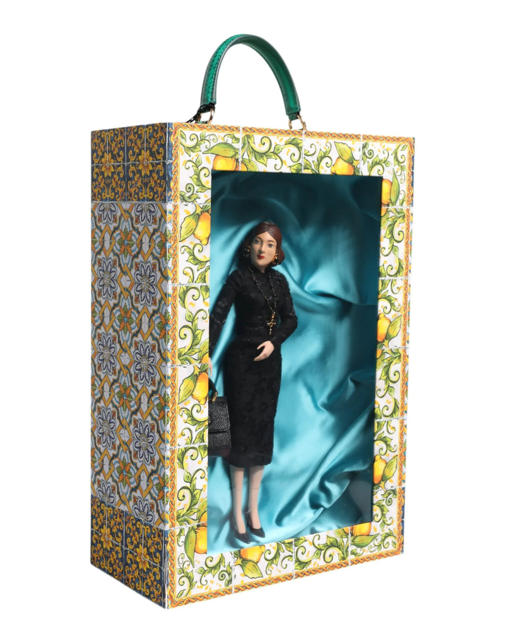 Dolce & Gabbana Black Dress MARIA Porcelain Fashion Show Leather Sicily Dolls - Zeiniez