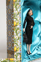 Dolce & Gabbana Black Dress MARIA Porcelain Fashion Show Leather Sicily Dolls - Zeiniez