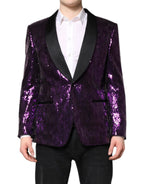 Dolce & Gabbana Purple SICILIA Sequin Embellish Coat Jacket - Zeiniez