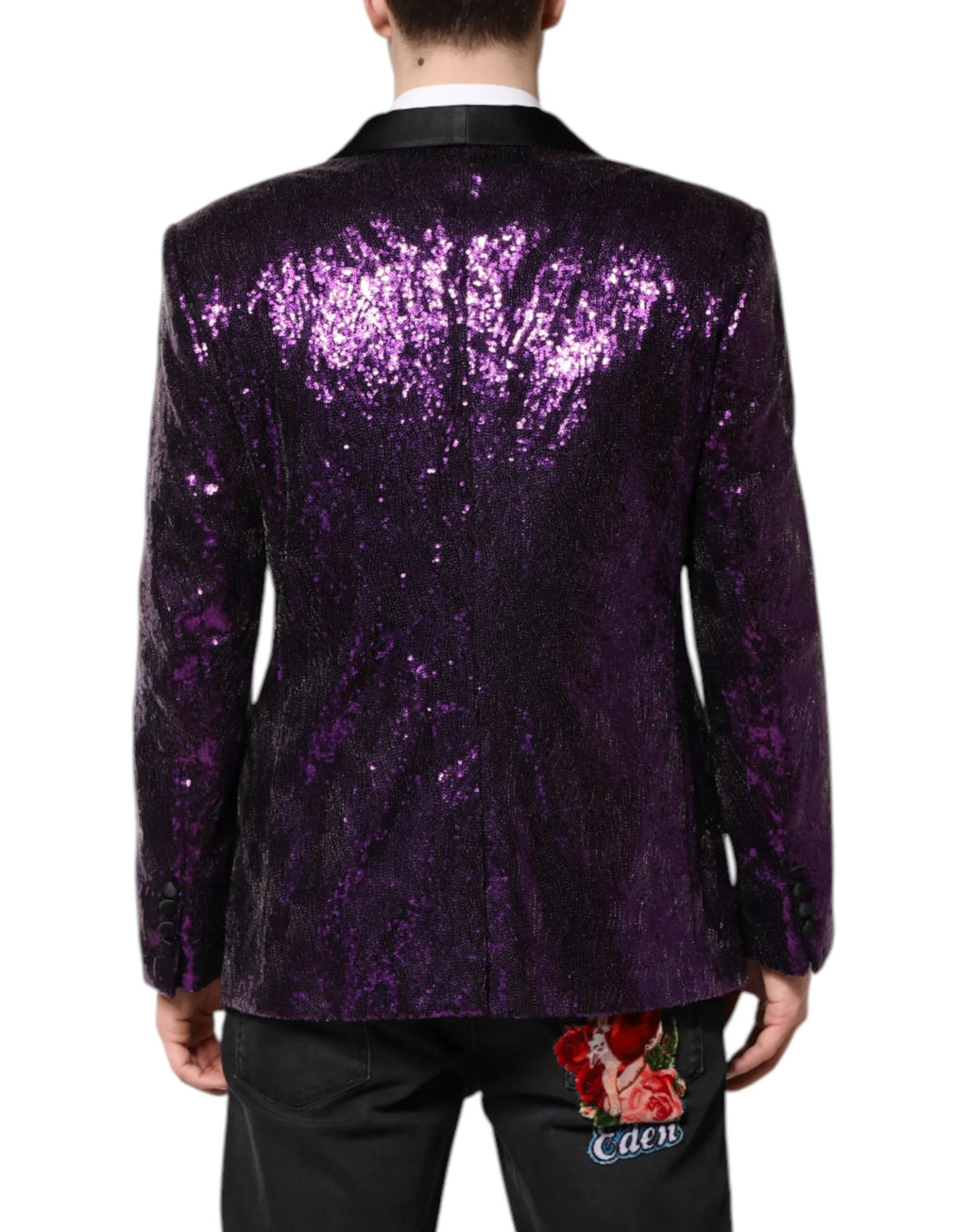 Dolce & Gabbana Purple SICILIA Sequin Embellish Coat Jacket - Zeiniez