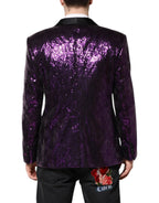 Dolce & Gabbana Purple SICILIA Sequin Embellish Coat Jacket - Zeiniez
