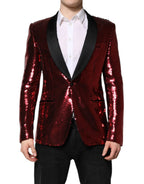 Dolce & Gabbana Red SICILIA Sequin Embellish Blazer Jacket - Zeiniez