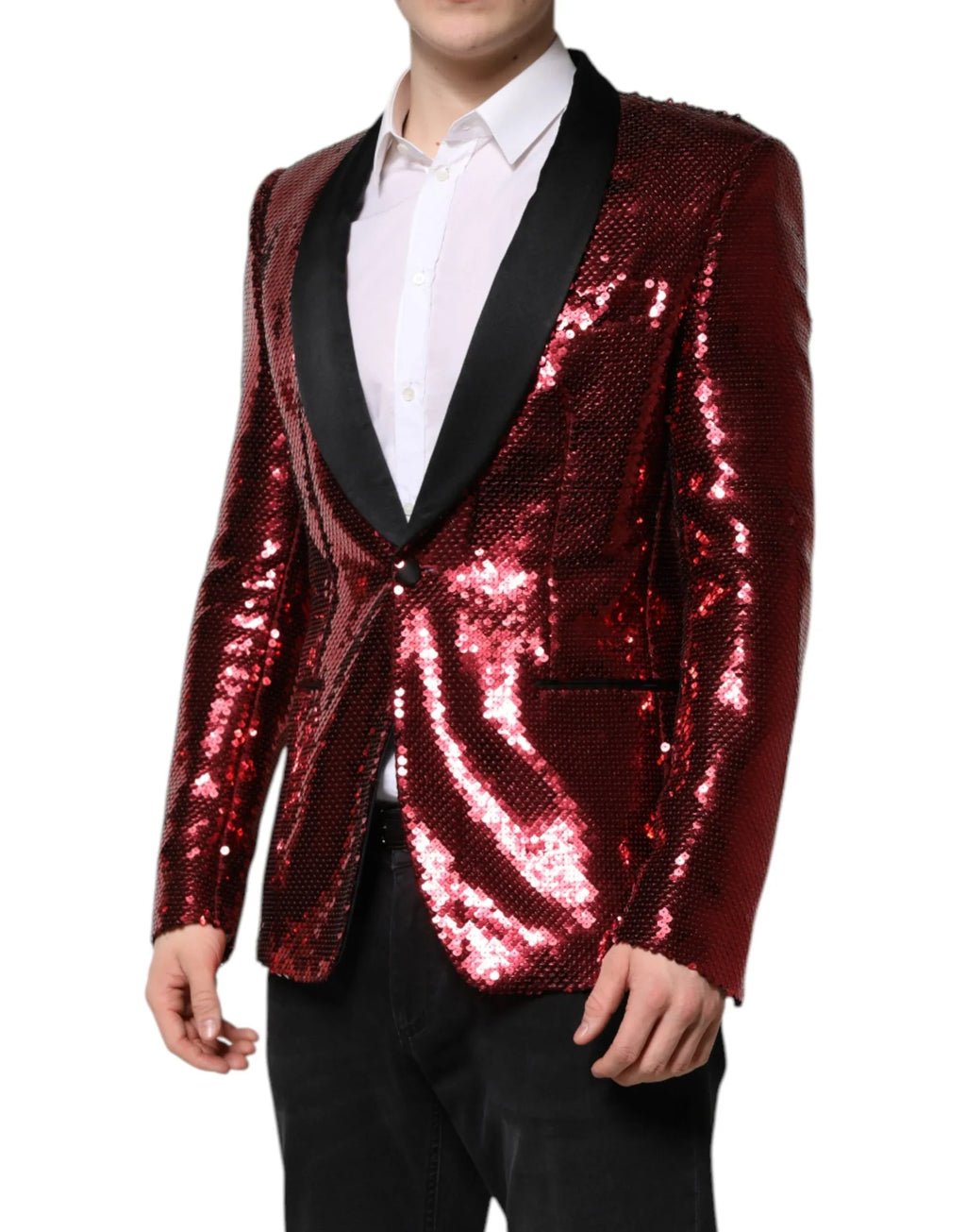 Dolce & Gabbana Red SICILIA Sequin Embellish Blazer Jacket - Zeiniez