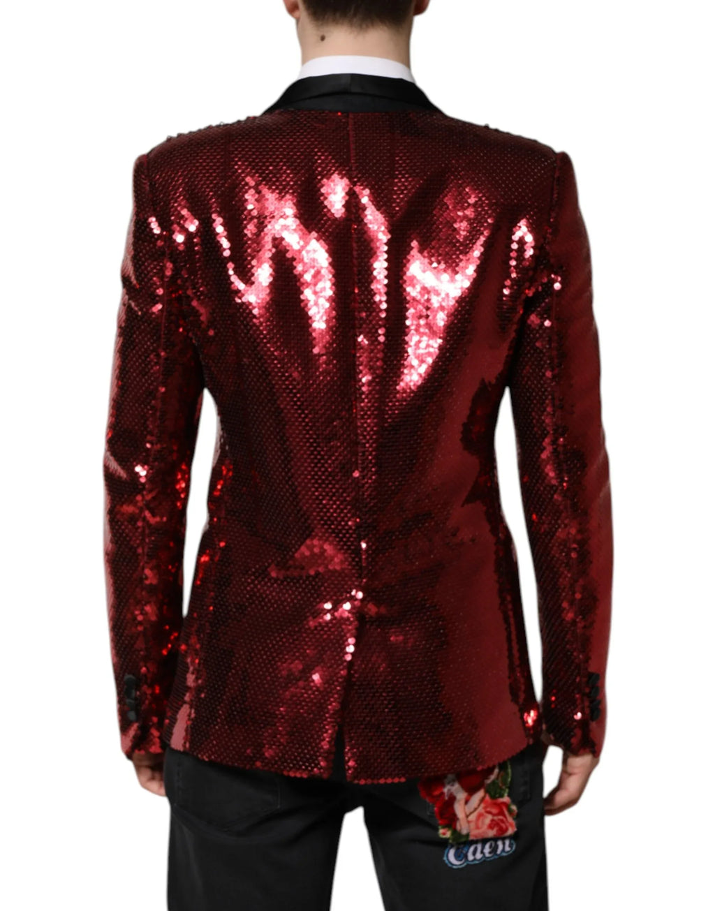 Dolce & Gabbana Red SICILIA Sequin Embellish Blazer Jacket - Zeiniez