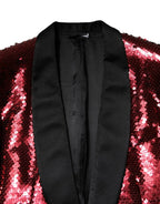 Dolce & Gabbana Red SICILIA Sequin Embellish Blazer Jacket - Zeiniez