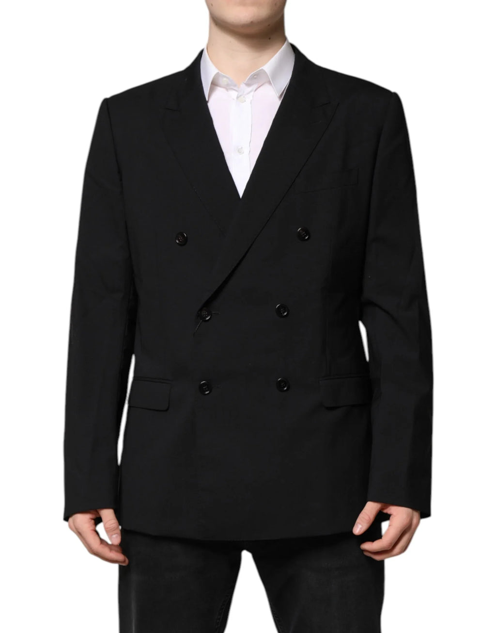 Dolce & Gabbana Black MARTINI Double Breasted Suit Jacket - Zeiniez