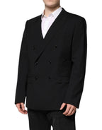 Dolce & Gabbana Black MARTINI Double Breasted Suit Jacket - Zeiniez