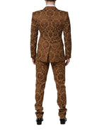 Dolce & Gabbana Brown Floral Jacquard SICILIA 2 Piece Suit - Zeiniez