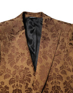 Dolce & Gabbana Brown Floral Jacquard SICILIA 2 Piece Suit - Zeiniez