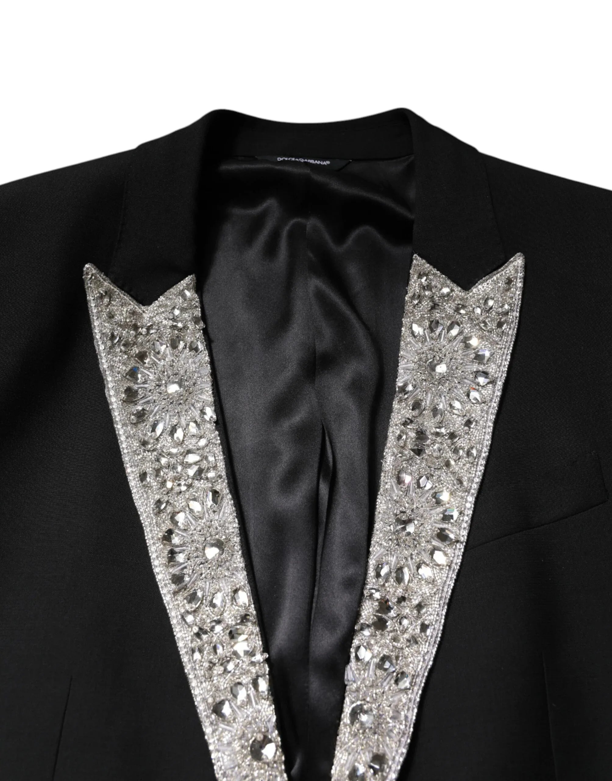 Dolce & Gabbana Black MARTINI Crystal Embellished 3 Pc Suit - Zeiniez