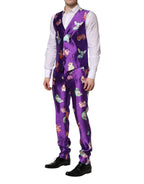 Dolce & Gabbana Purple Silk Animal Print 3 Piece Suit - Zeiniez
