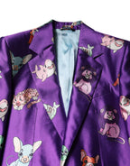 Dolce & Gabbana Purple Silk Animal Print 3 Piece Suit - Zeiniez