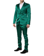 Dolce & Gabbana Green Silk 3 Piece Single Breasted Suit - Zeiniez