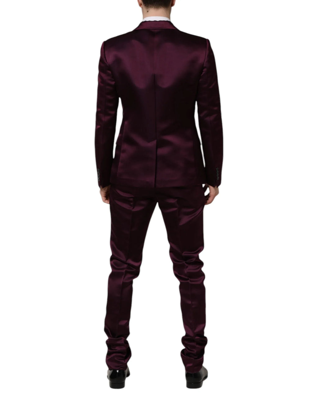 Dolce & Gabbana Dark Purple Silk 3Piece Single Breasted Suit - Zeiniez