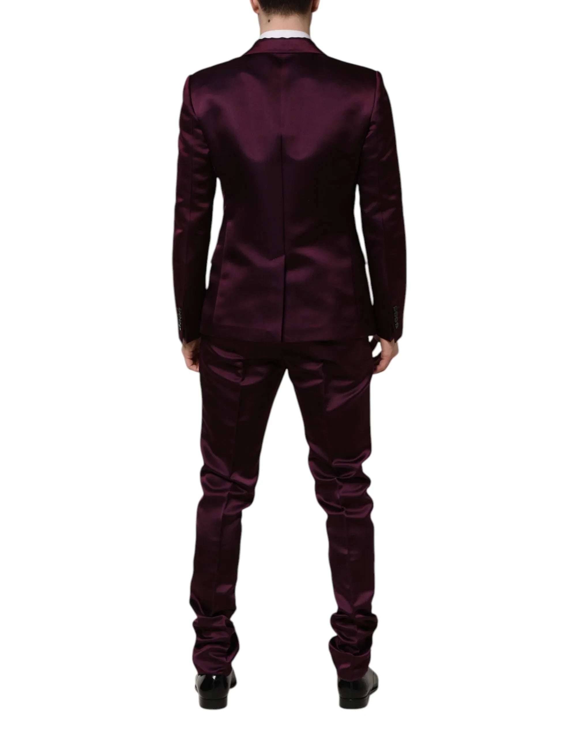 Dolce & Gabbana Dark Purple Silk 3Piece Single Breasted Suit - Zeiniez