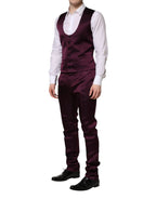 Dolce & Gabbana Dark Purple Silk 3Piece Single Breasted Suit - Zeiniez