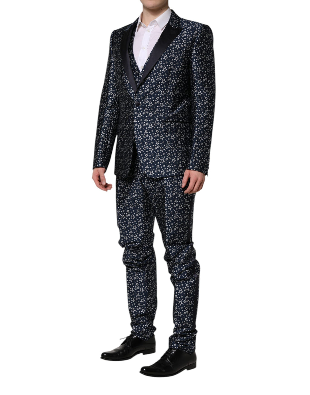 Dolce & Gabbana Blue MARTINI Star Jacquard 3 Piece Suit