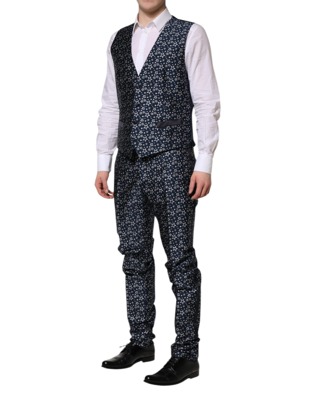 Dolce & Gabbana Blue MARTINI Star Jacquard 3 Piece Suit