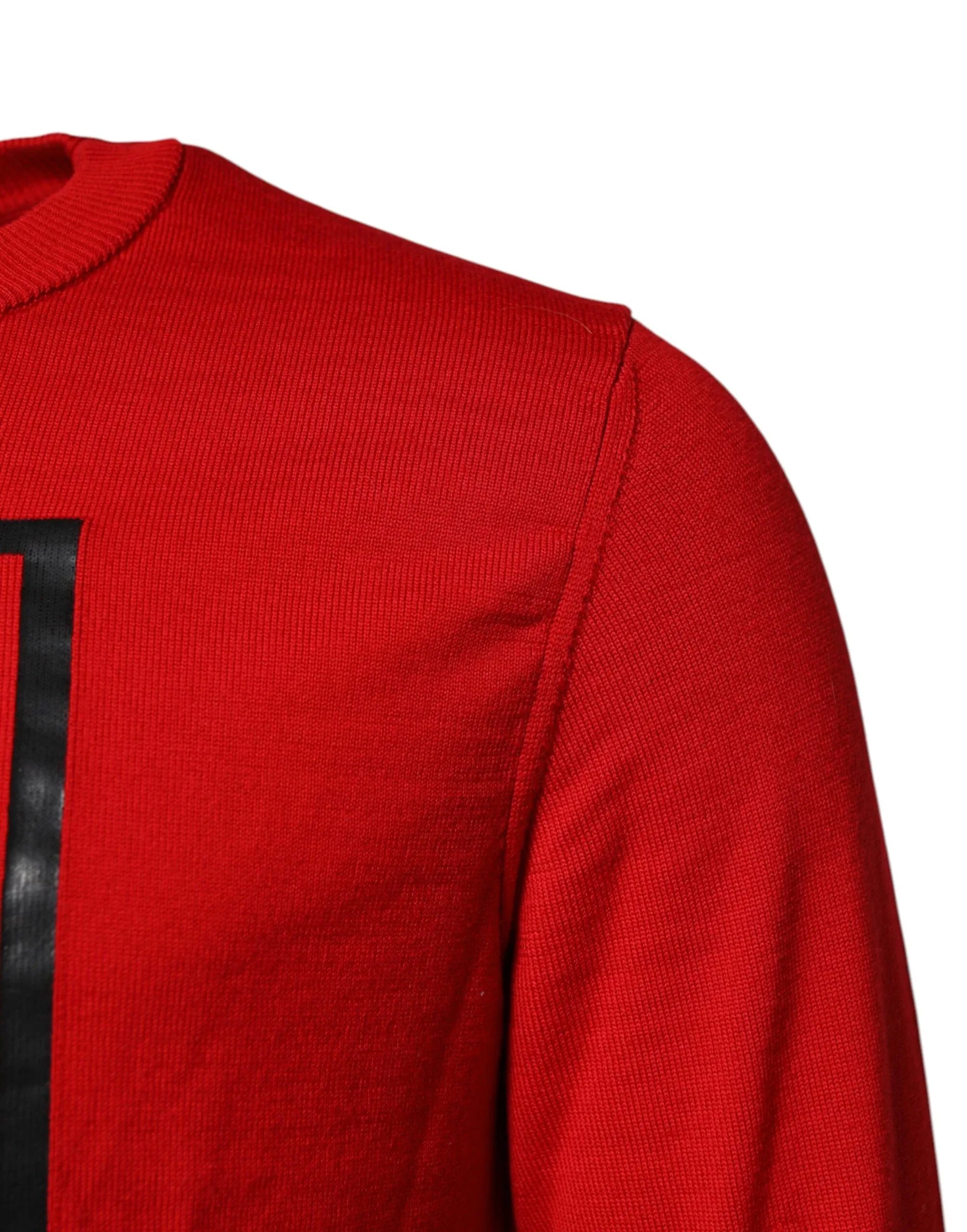 Dolce & Gabbana Red Eye Print Crew Neck Men Pullover Sweater - Zeiniez