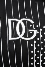 Dolce & Gabbana Black White Stripe Hooded Sweatshirt Sweater - Zeiniez