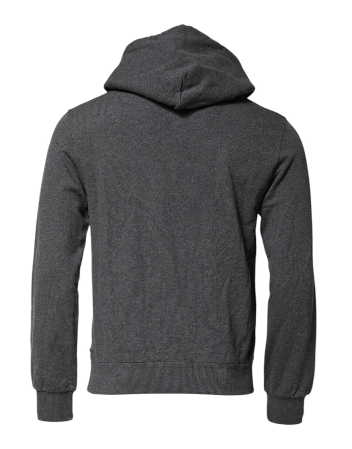Dolce & Gabbana Gray Logo Patch Hooded Sweatshirt Sweater