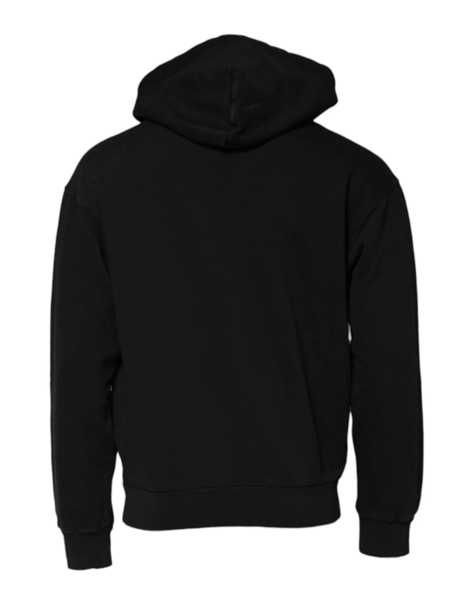 Dolce & Gabbana Black Logo Full Zip Hooded Men Sweatshirt Sweater