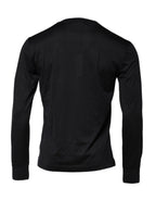 Dolce & Gabbana Dark Blue Silk Crew Neck Men Pullover Sweater - Zeiniez